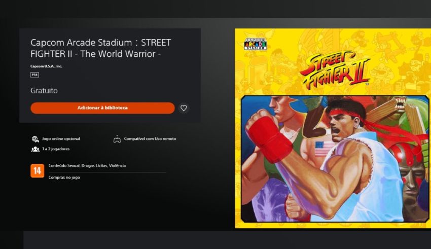 Capcom - Street Fighter II grátis na PSN