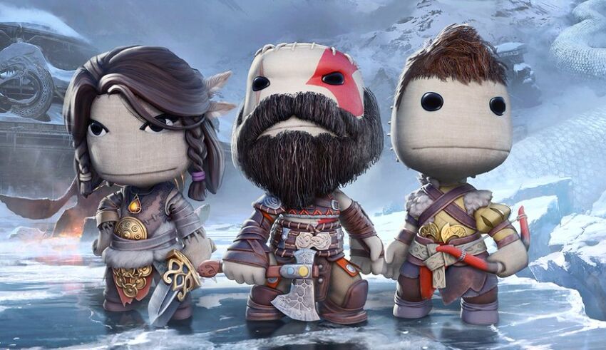 Sackboy e God of War Ragnarök juntos